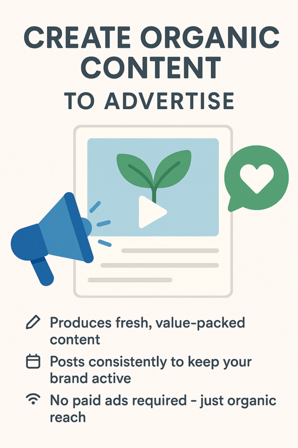 Create Organic Content to Advertise – Hands-Free & Authentic Growth